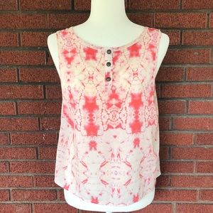 Lush Tie Dye Flowy Boho Festival Tank Top Large